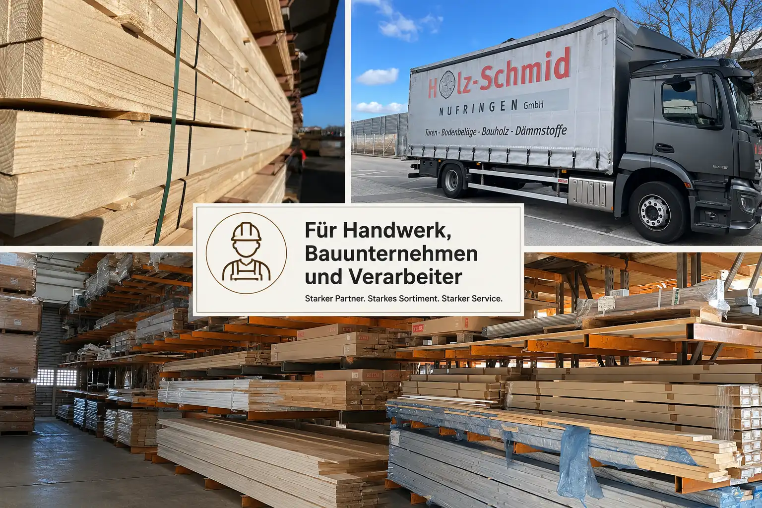 Bauholz, Holzlager und eigener LKW von Holz-Schmid in Nufringen für Handwerk, Bauunternehmen und Verarbeiter